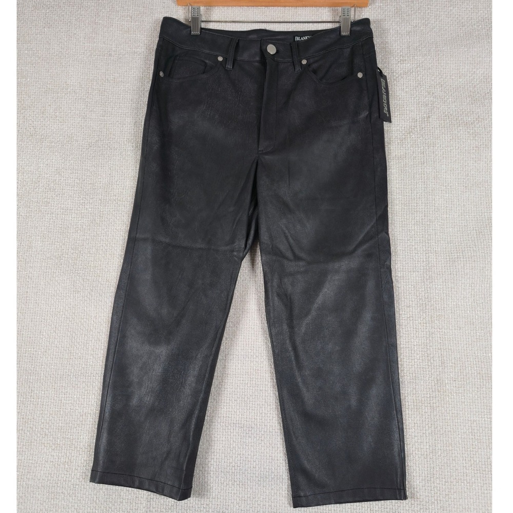 BLANKNYC The Stanton Slim Capri Faux Leather Pants‎ Black Womens Size 29